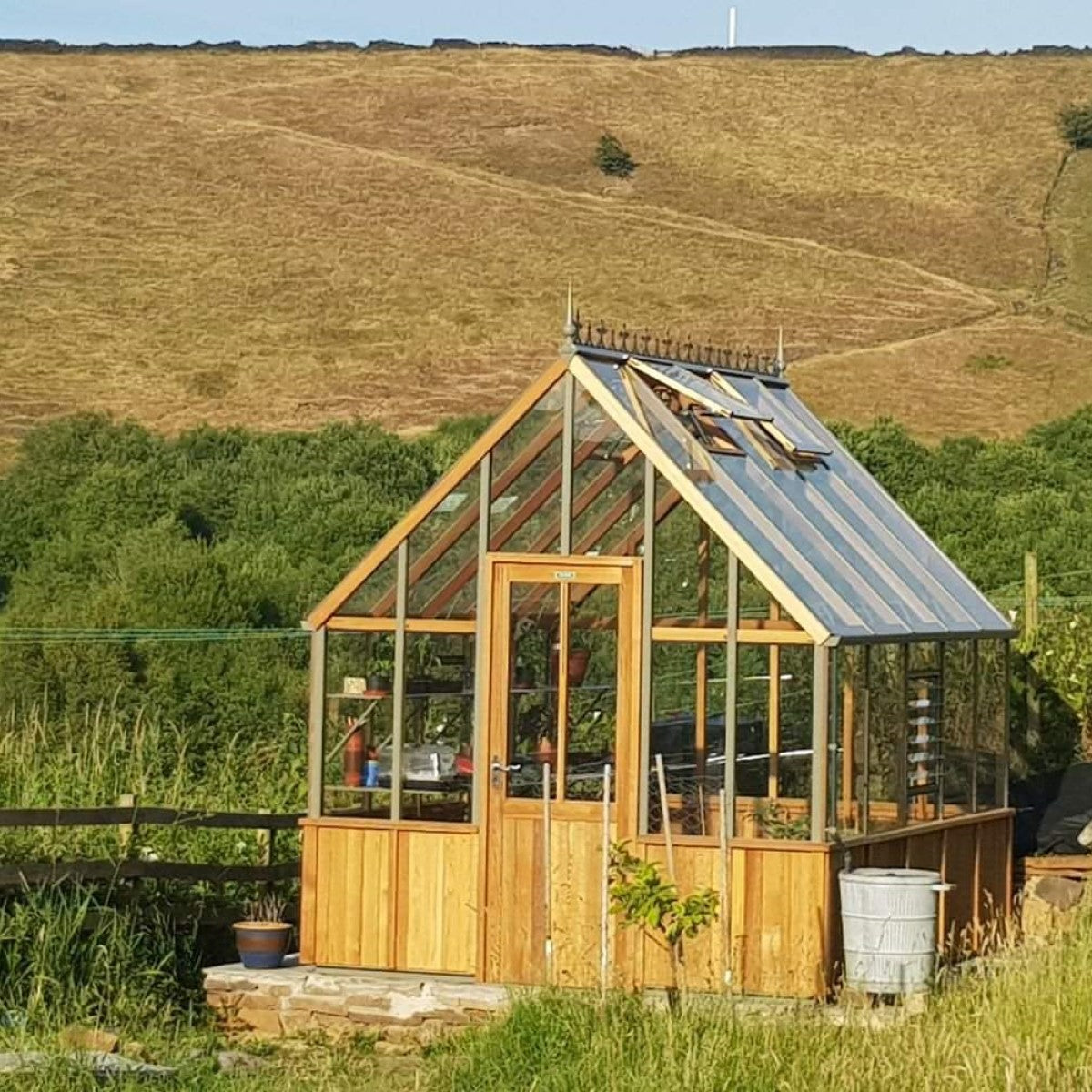 Alton | Cheltenham Victorian Half Board Cedar Greenhouse With 3mm Tempered Glass Glazing - 8 ft. 8 in. Wide