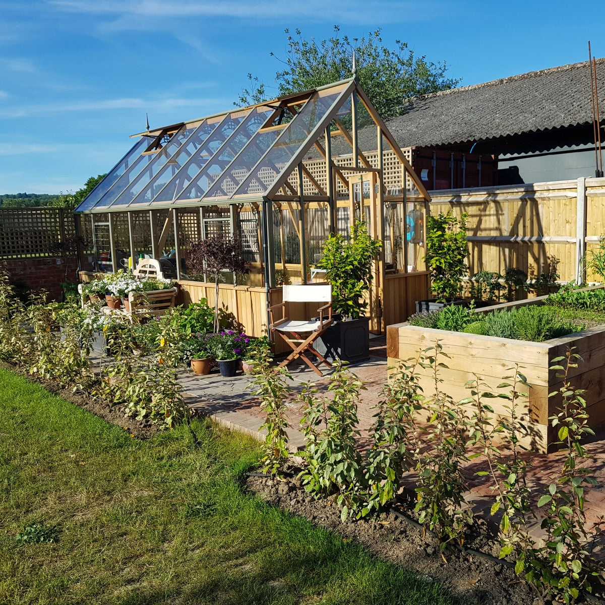 Alton | Cheltenham Victorian Half Board Cedar Greenhouse With 3mm Tempered Glass Glazing - 8 ft. 8 in. Wide