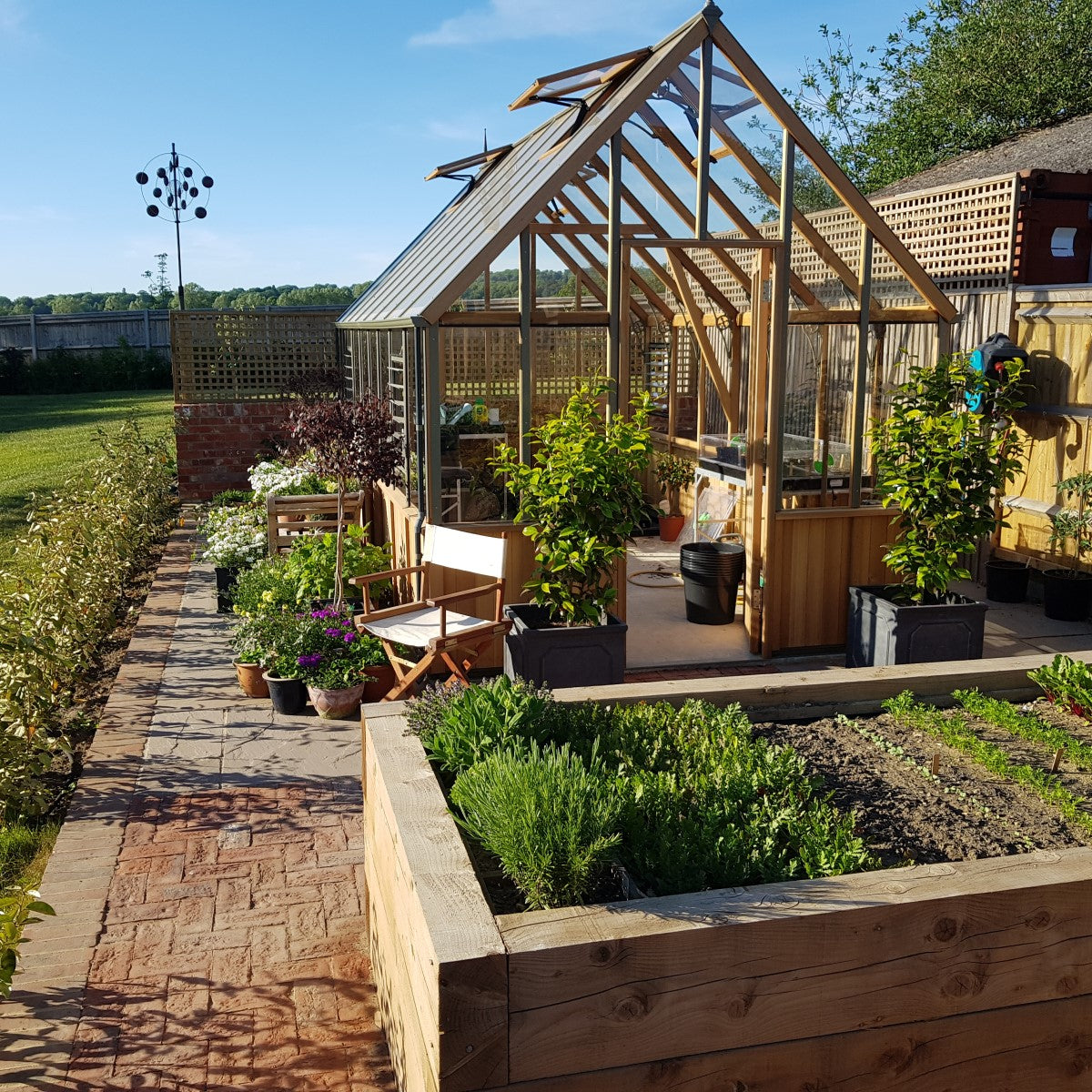 Alton | Cheltenham Victorian Half Board Cedar Greenhouse With 3mm Tempered Glass Glazing - 8 ft. 8 in. Wide