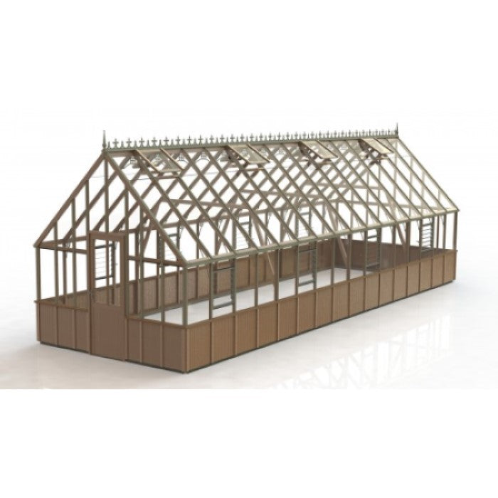 Alton | Westminster Victorian Half Board Cedar Glass Greenhouse With 3mm Tempered Glass Glazing - 10ft 9in Wide