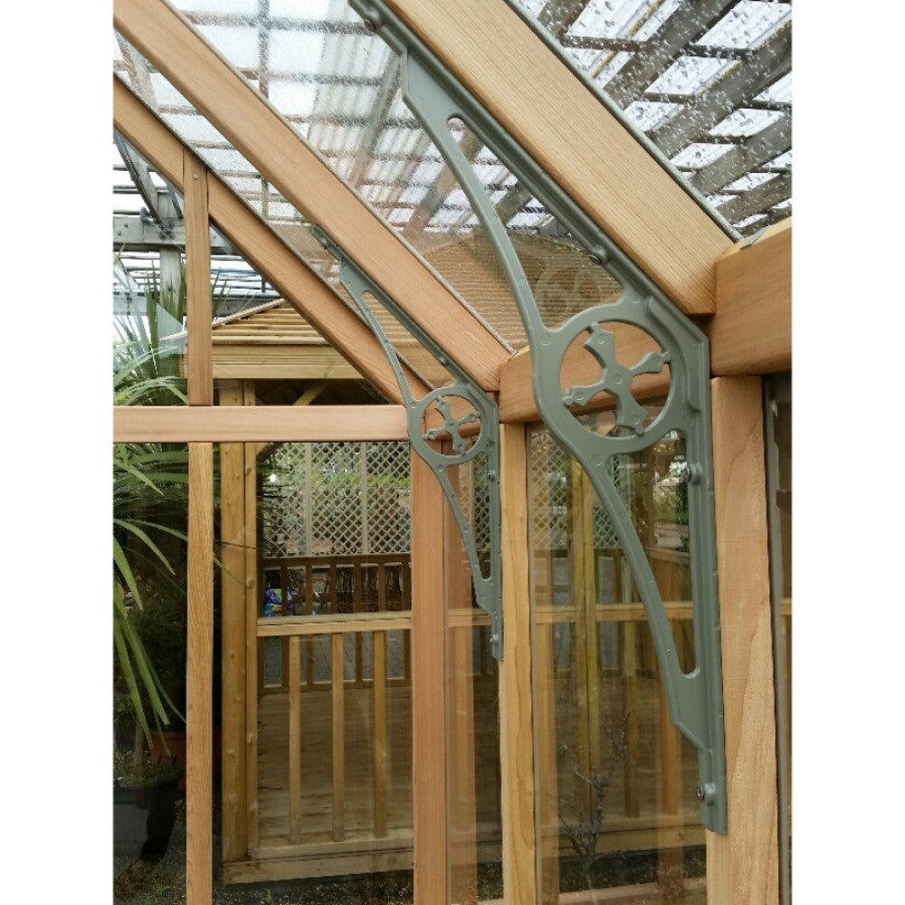 Alton | Cheltenham Victorian Half Board Cedar Greenhouse With 3mm Tempered Glass Glazing - 8 ft. 8 in. Wide