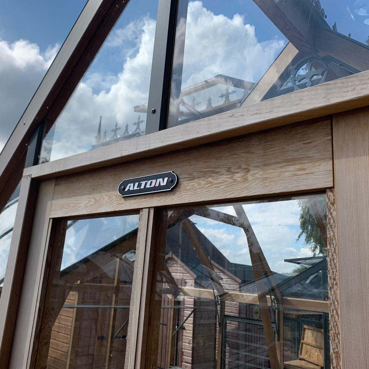 Alton | Cheltenham Victorian Half Board Cedar Greenhouse With 3mm Tempered Glass Glazing - 8 ft. 8 in. Wide