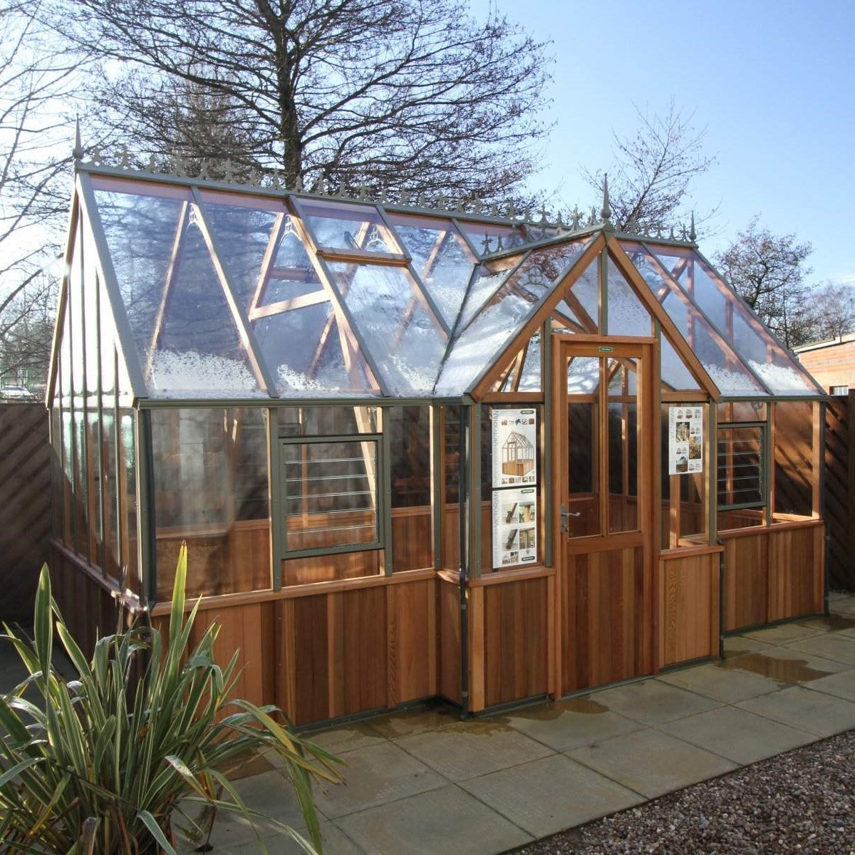 Alton | Cambridge Porch Victorian Half Board Cedar Orangery Greenhouse With 3mm Tempered Glass Glazing - 9 ft. 10 in. Wide