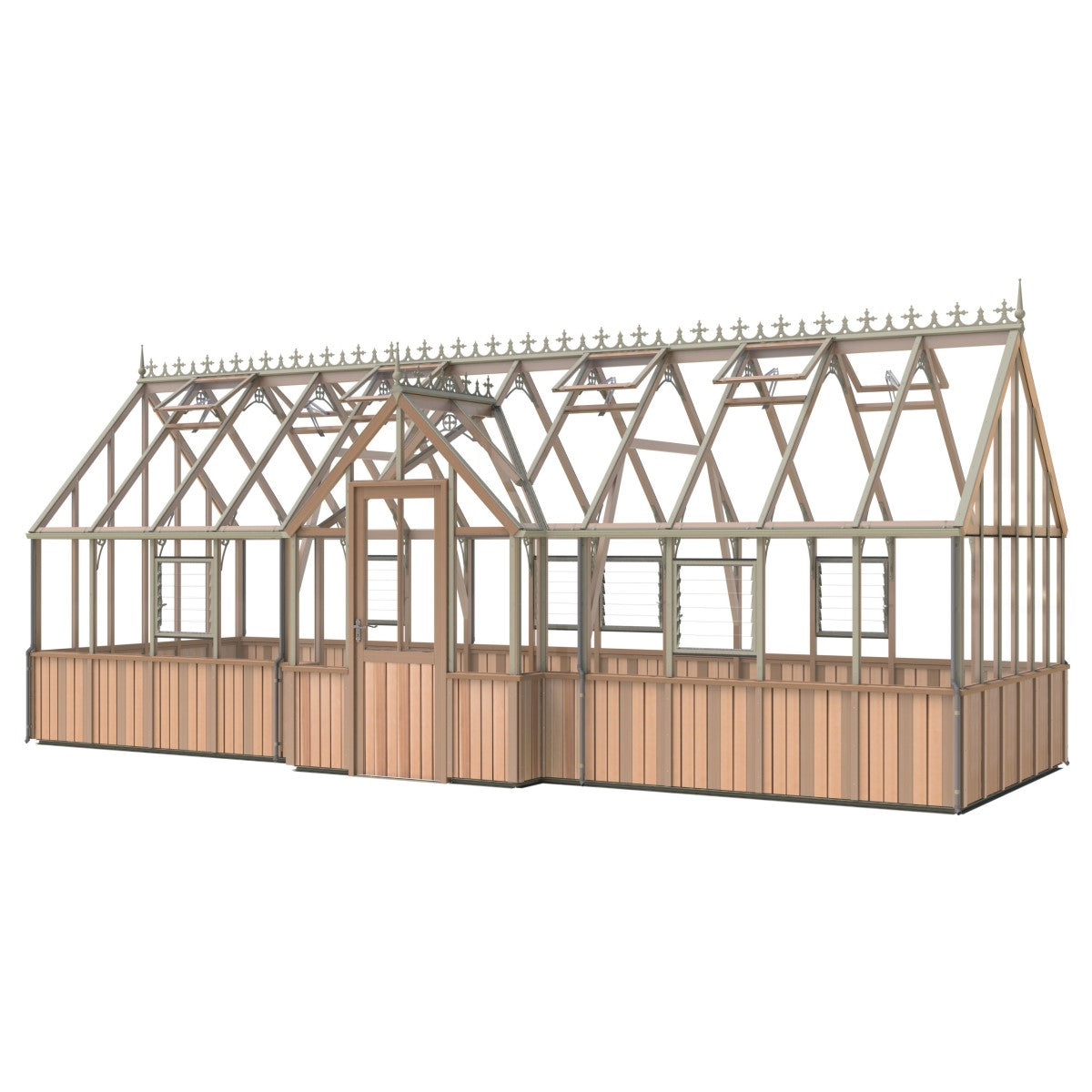 Alton | Cambridge Porch Victorian Half Board Cedar Orangery Greenhouse With 3mm Tempered Glass Glazing - 9 ft. 10 in. Wide