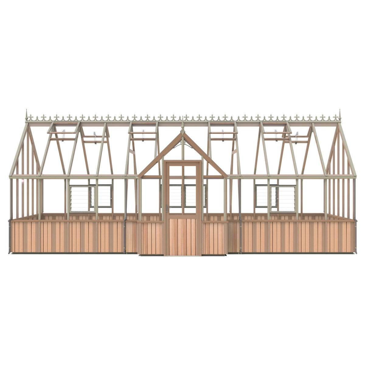 Alton | Cambridge Porch Victorian Half Board Cedar Orangery Greenhouse With 3mm Tempered Glass Glazing - 9 ft. 10 in. Wide