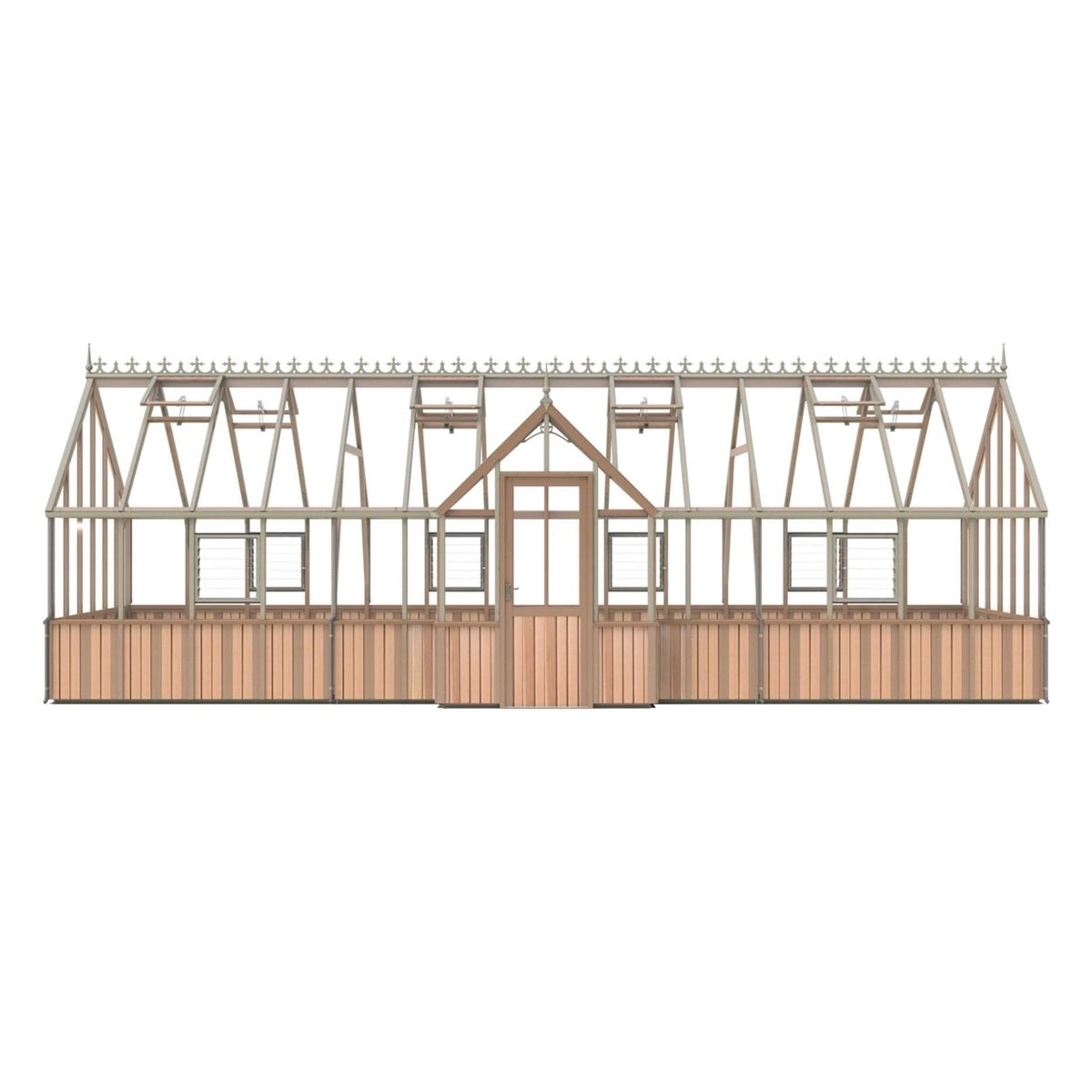 Alton | Cambridge Porch Victorian Half Board Cedar Orangery Greenhouse With 3mm Tempered Glass Glazing - 9 ft. 10 in. Wide