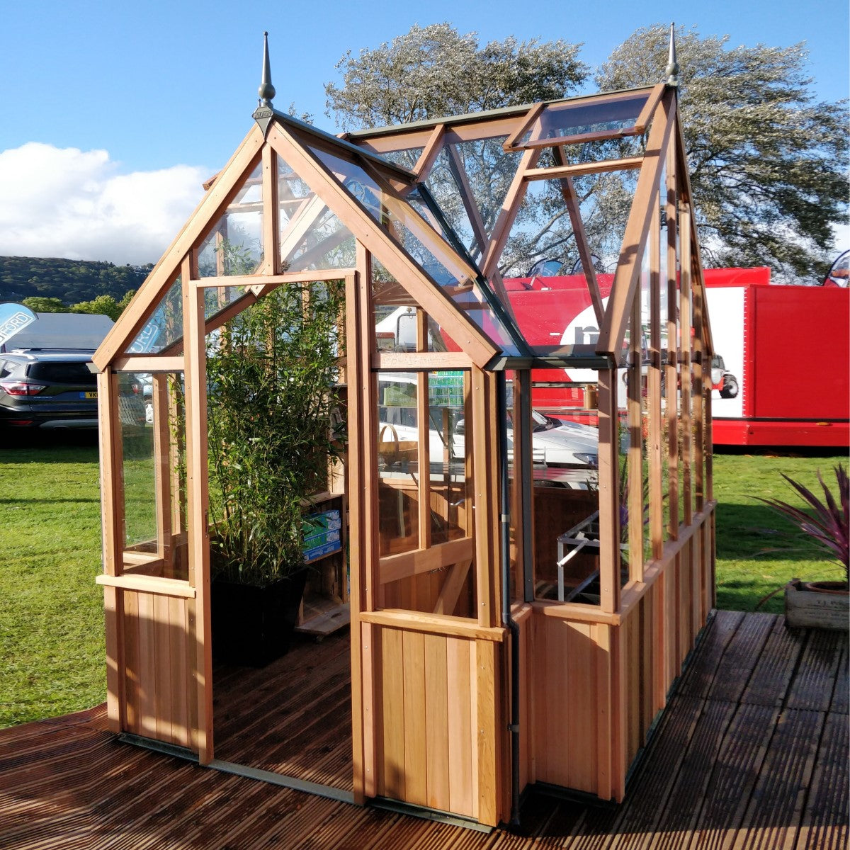 Alton | Cambridge Porch Victorian Half Board Cedar Orangery Greenhouse With 3mm Tempered Glass Glazing - 9 ft. 10 in. Wide