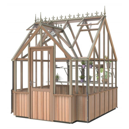 Alton | Cambridge Porch Victorian Half Board Cedar Orangery Greenhouse With 3mm Tempered Glass Glazing - 9 ft. 10 in. Wide