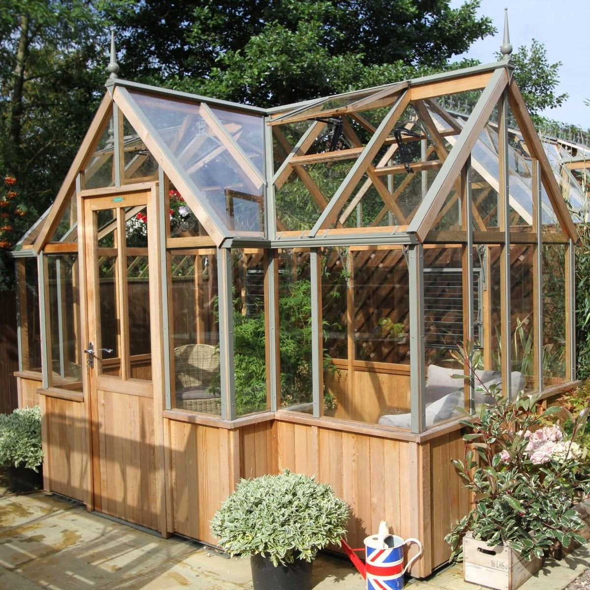 Alton | Durham Victorian Half Board Cedar Orangery With 3mm Tempered Glass Glazing - 7 ft. 4 in. Wide