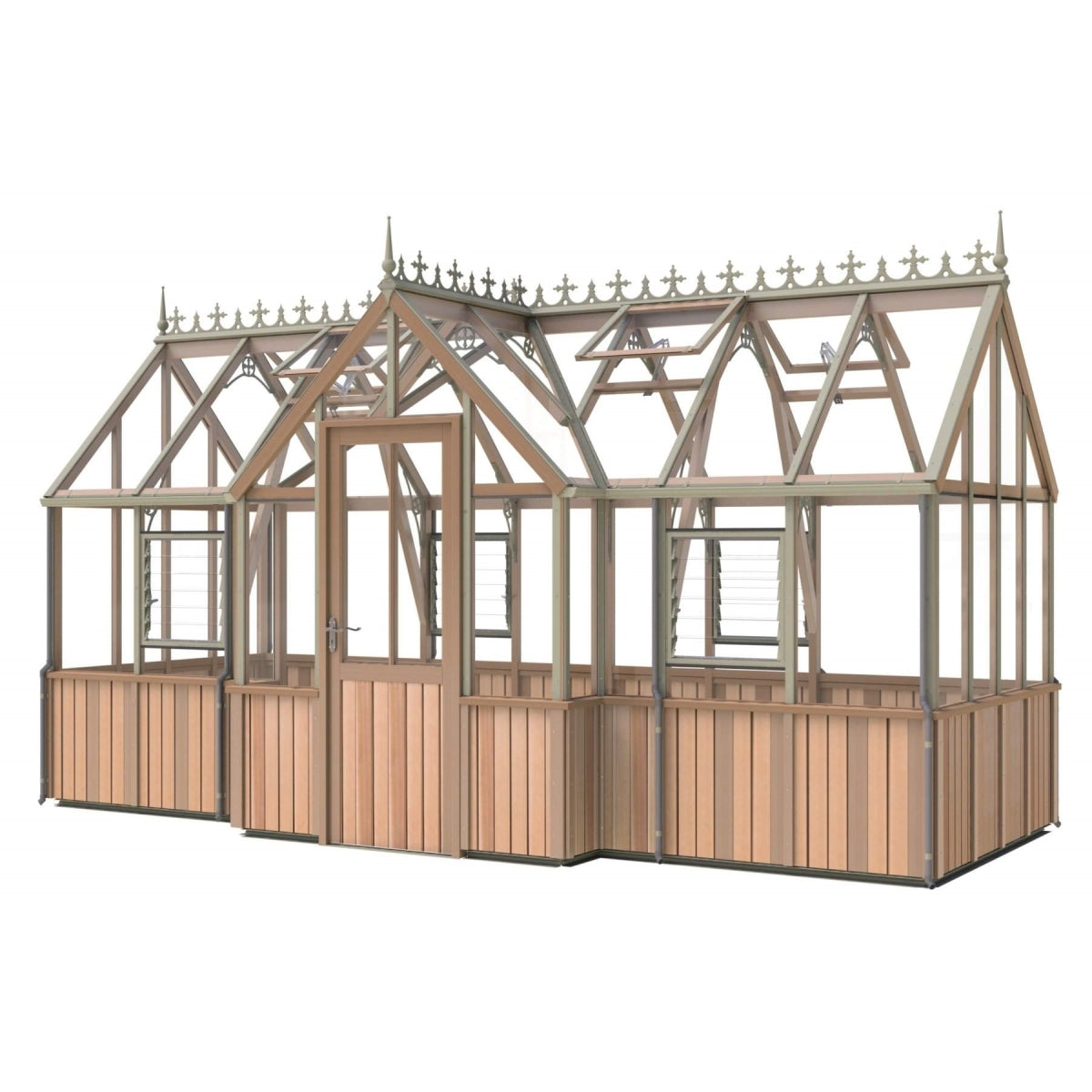 Alton | Durham Victorian Half Board Cedar Orangery With 3mm Tempered Glass Glazing - 7 ft. 4 in. Wide