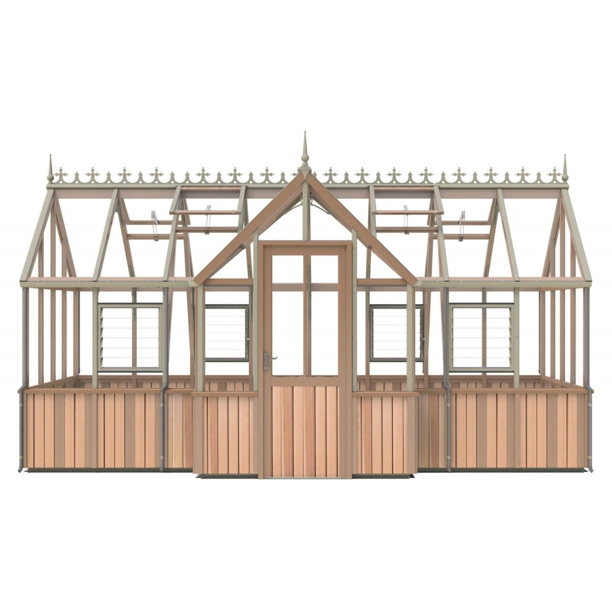 Alton | Durham Victorian Half Board Cedar Orangery With 3mm Tempered Glass Glazing - 7 ft. 4 in. Wide