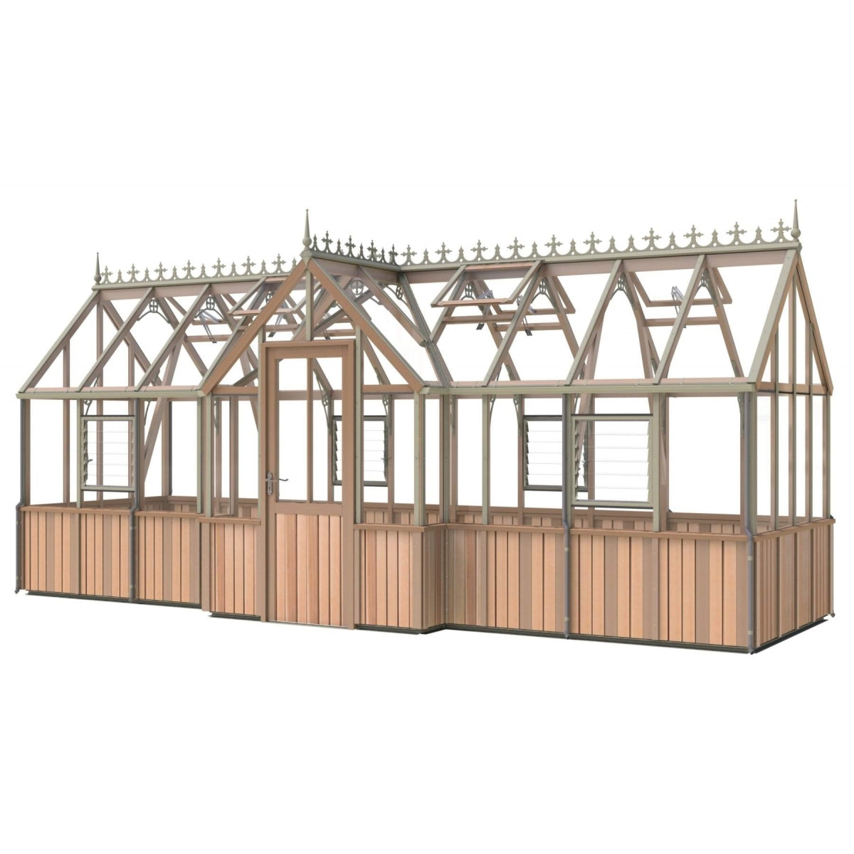 Alton | Durham Victorian Half Board Cedar Orangery With 3mm Tempered Glass Glazing - 7 ft. 4 in. Wide