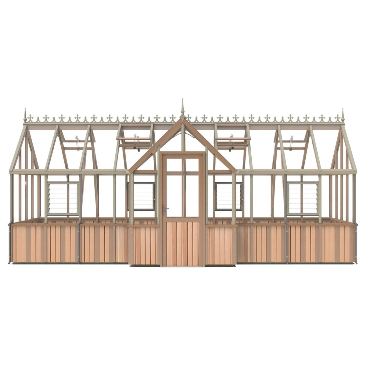 Alton | Durham Victorian Half Board Cedar Orangery With 3mm Tempered Glass Glazing - 7 ft. 4 in. Wide