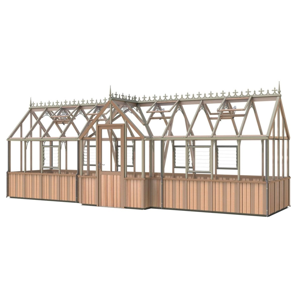 Alton | Durham Victorian Half Board Cedar Orangery With 3mm Tempered Glass Glazing - 7 ft. 4 in. Wide