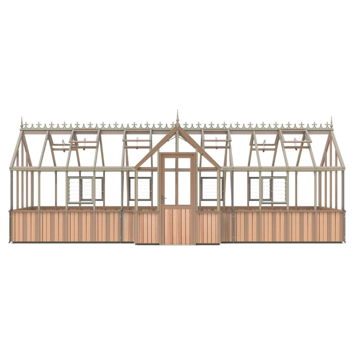 Alton | Durham Victorian Half Board Cedar Orangery With 3mm Tempered Glass Glazing - 7 ft. 4 in. Wide