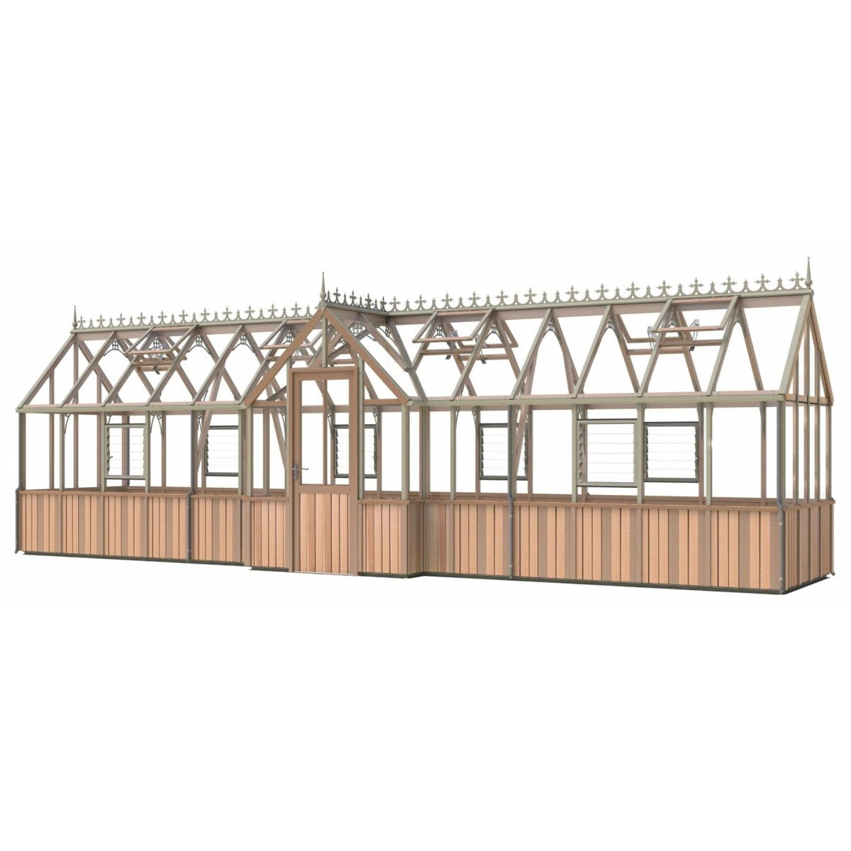 Alton | Durham Victorian Half Board Cedar Orangery With 3mm Tempered Glass Glazing - 7 ft. 4 in. Wide