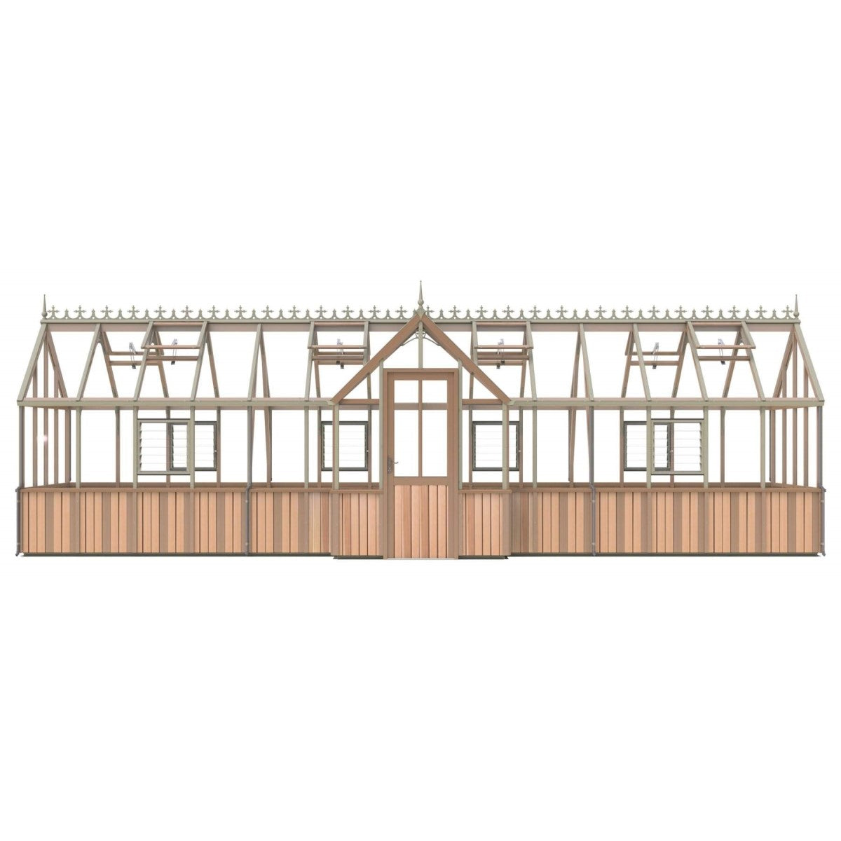 Alton | Durham Victorian Half Board Cedar Orangery With 3mm Tempered Glass Glazing - 7 ft. 4 in. Wide