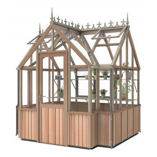 Alton | Durham Victorian Half Board Cedar Orangery With 3mm Tempered Glass Glazing - 7 ft. 4 in. Wide