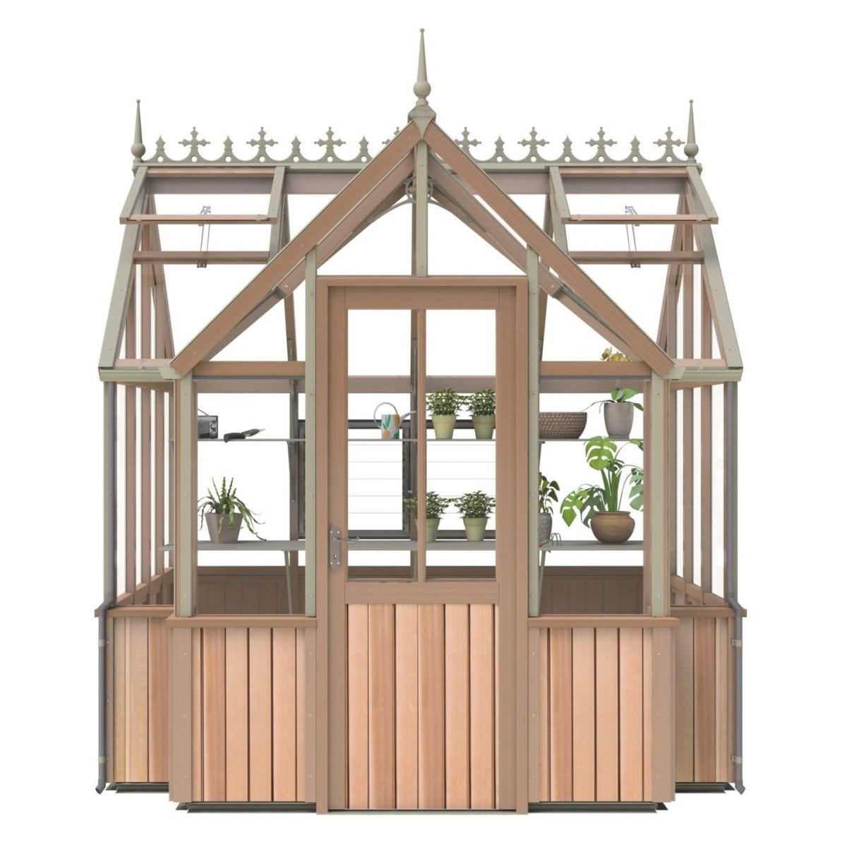 Alton | Durham Victorian Half Board Cedar Orangery With 3mm Tempered Glass Glazing - 7 ft. 4 in. Wide