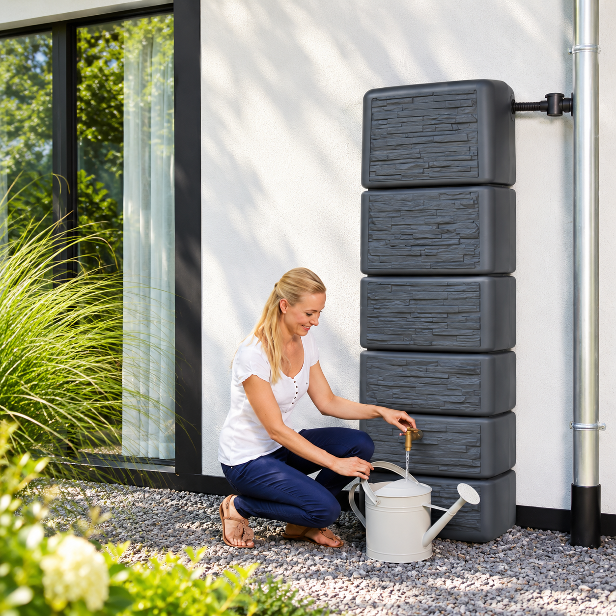 Graf | Slim Stone Rain Barrel