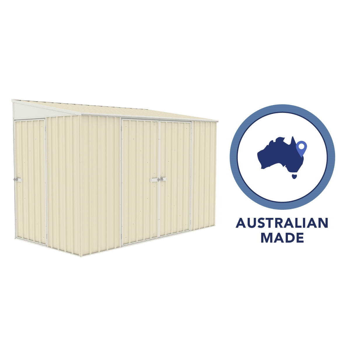 Absco | 10x5 ft Lean To Metal Bike Shed