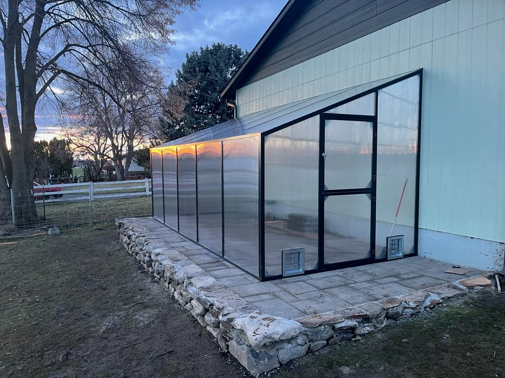 Santa Barbara | Montecito Aluminum Lean-To Greenhouse / Sunroom Kit With 8mm Twin-wall Polycarbonate Glazing