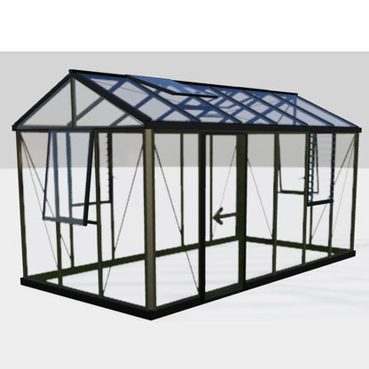 Janssens | 8x15x8.5 ft Royal Victorian VI 24 Greenhouse Kit with 4mm Tempered Glass
