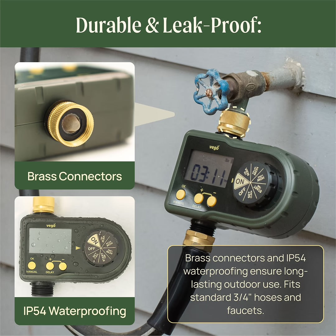 Vego | Digital Water Timer – 1-Zone & 2-Zone Automatic Watering