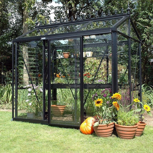 Janssens | 5x8 ft Helios Urban Victorian Glass Greenhouse Kit With 4mm Tempered Glass Glazing