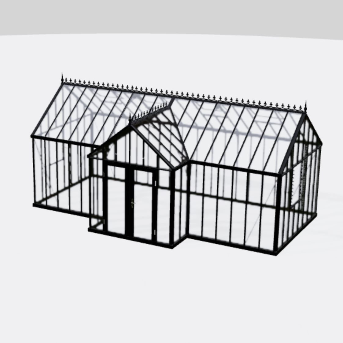 Janssens | 13x23x10 ft Large Royal EOS T Victorian Glass Greenhouse Kit With 4mm Tempered Glass Glazing