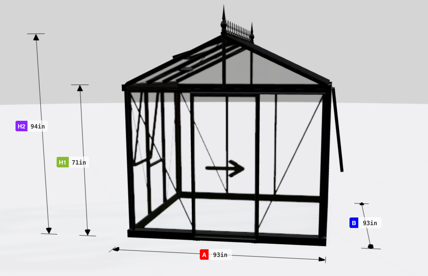 Janssens | 8x8 ft Helios Junior Victorian Glass Greenhouse Kit With 4mm Tempered Glass Glazing