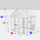 Janssens | 8x8 ft EOS Glass Greenhouse Kit With 4mm Tempered Glass Glazing