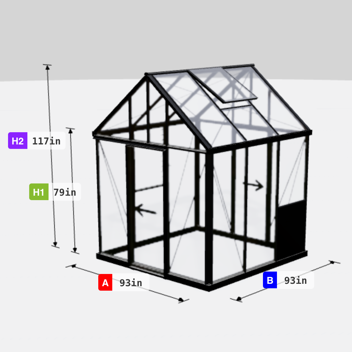 Janssens | 8x8 ft EOS Glass Greenhouse Kit With 4mm Tempered Glass Glazing