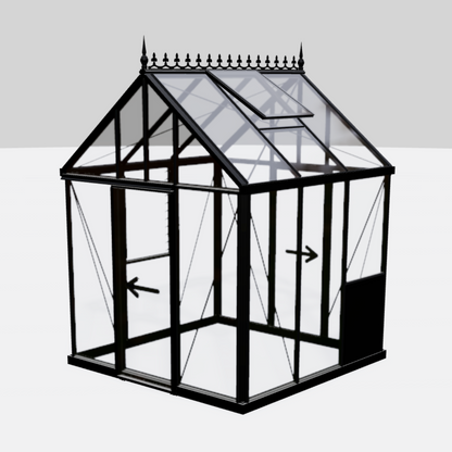 Janssens | 8x8 ft EOS Glass Greenhouse Kit With 4mm Tempered Glass Glazing