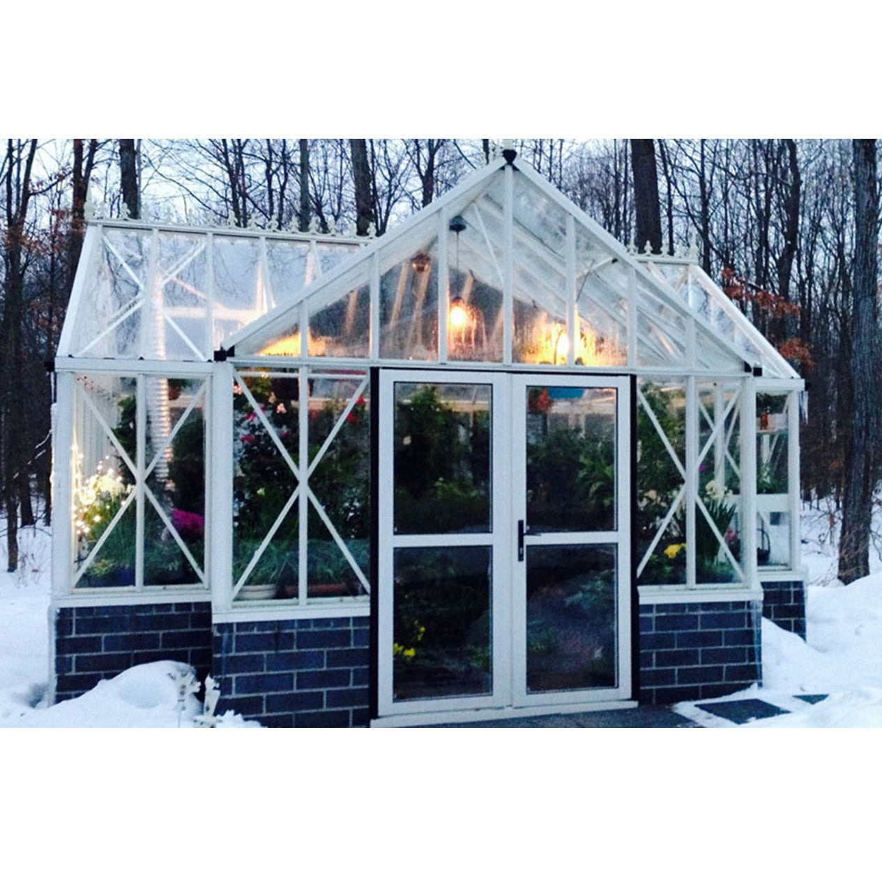 Janssens | 13x16x9 Ft Antique Orangerie Glass Greenhouse Kit With 4mm Tempered Glass Glazing