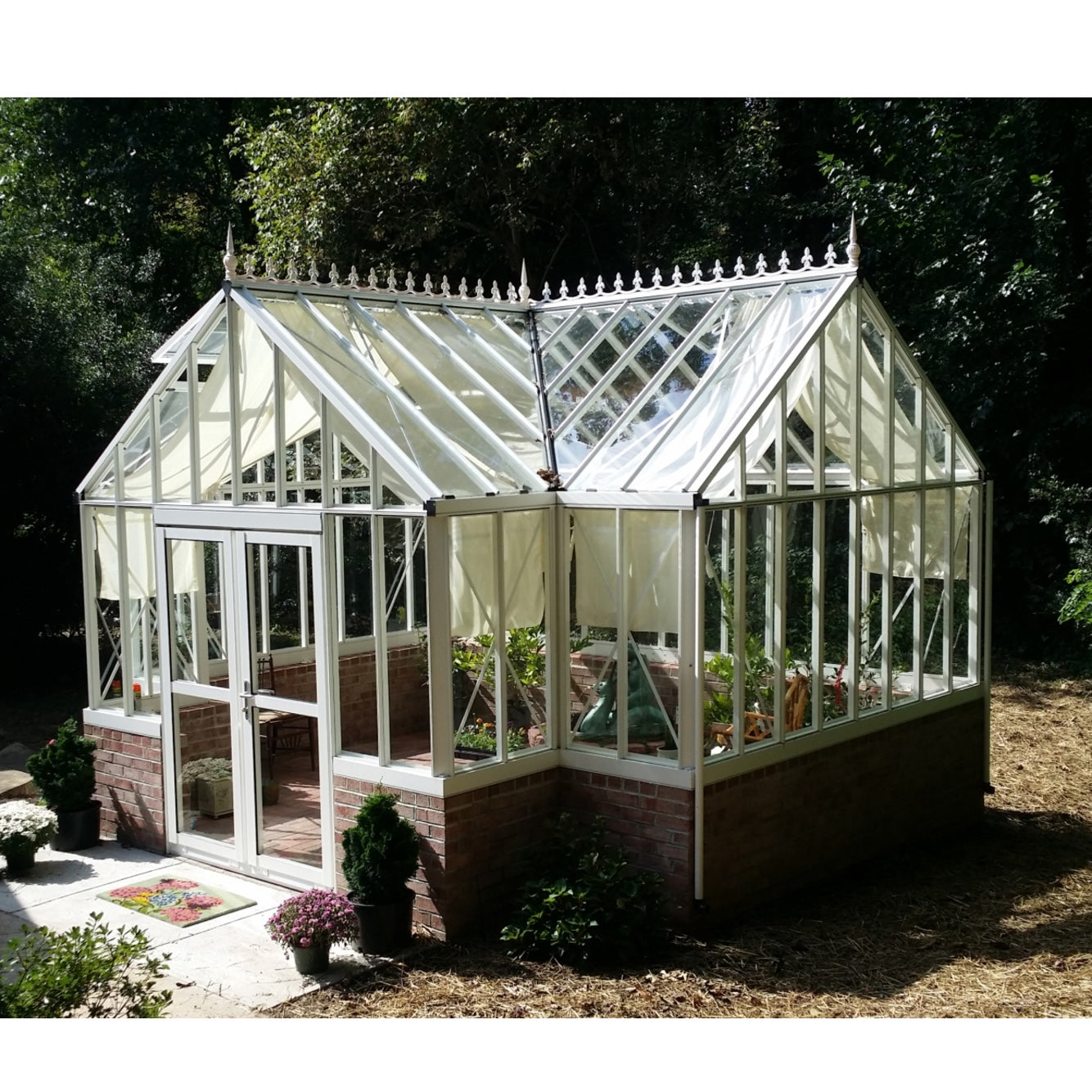 Janssens | 13x16x9 Ft Antique Orangerie Glass Greenhouse Kit With 4mm Tempered Glass Glazing