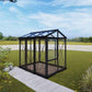 Janssens | 5x8 ft Helios Urban Victorian Glass Greenhouse Kit With 4mm Tempered Glass Glazing