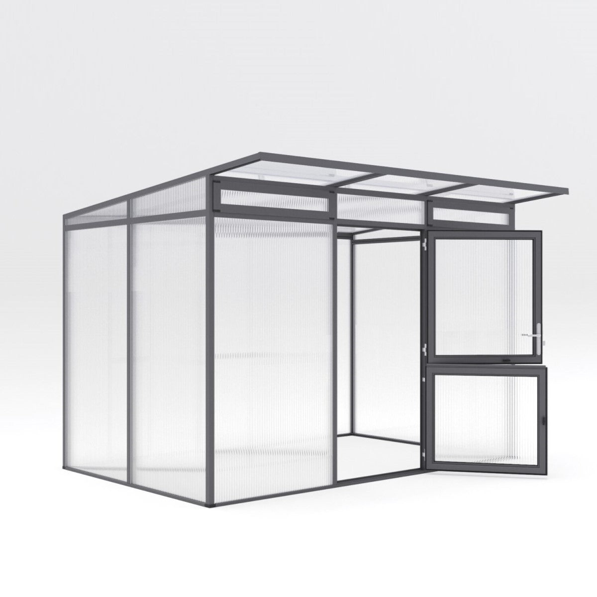 KGT | Santini II Modern Greenhouse 9ft 9in x 6ft 8in - 16mm Triple Wall Polycarbonate Glazing - MyGreenhouseStore.com