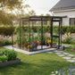 KGT | Linea II Modern Greenhouse 9ft 9in x 6ft 8in x 7ft - 4mm Glass / 10mm Twin-Wall Polycarbonate Glazing - MyGreenhouseStore.com
