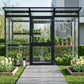 KGT | Linea II Modern Greenhouse 9ft 9in x 6ft 8in x 7ft - 4mm Glass / 10mm Twin-Wall Polycarbonate Glazing - MyGreenhouseStore.com