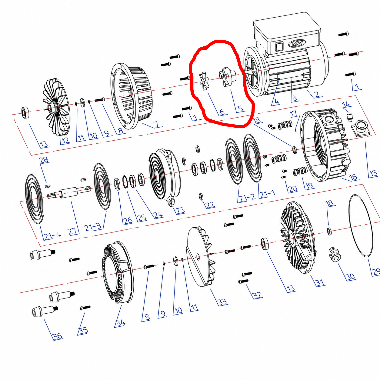 Harvest Right | Spider for Lovejoy coupling - Oil Free Scroll Vacuum Pump Part