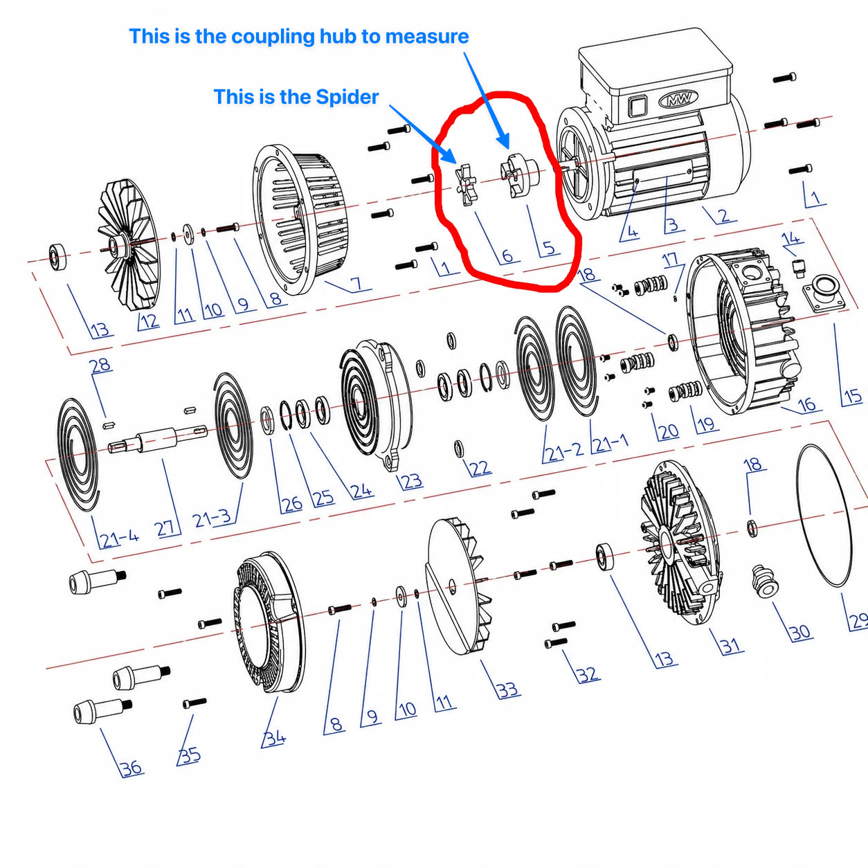Harvest Right | Spider for Lovejoy coupling - Oil Free Scroll Vacuum Pump Part - MyGreenhouseStore.com