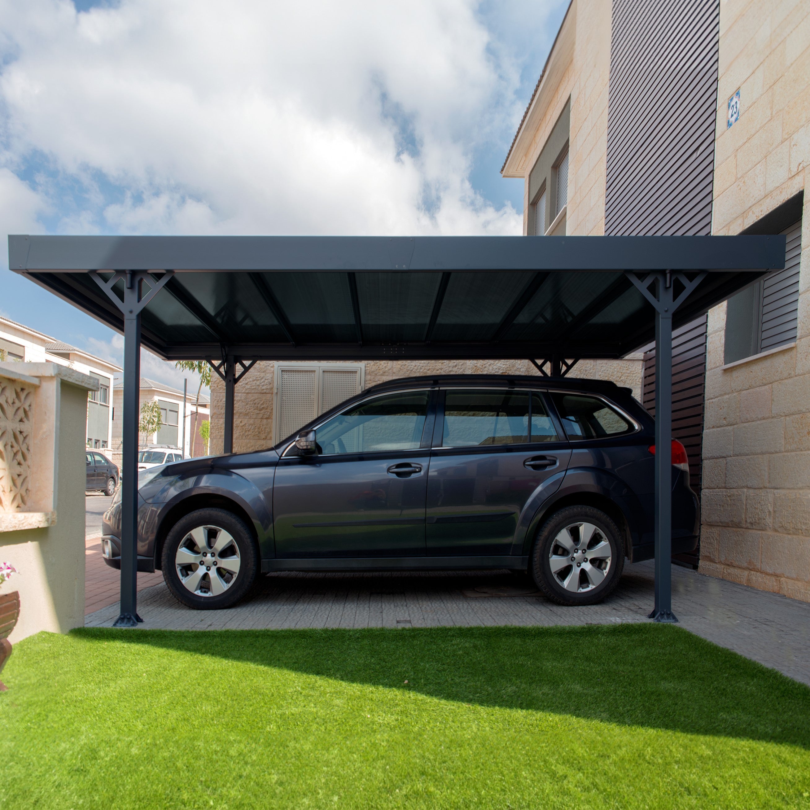 Palram - Canopia | Palma 5000 Carport/Patio Cover - Gray/Gray