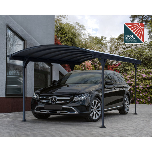 Palram - Canopia | 10x16 ft Vitoria 5000 Polycarbonate Carport  - Gray/Gray