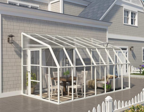 Palram - Canopia | Sun Room Eight Sunroom Enclosure, Lean To Greenhouse Kit