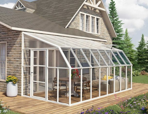 Palram - Canopia | Sun Room Eight Sunroom Enclosure, Lean To Greenhouse Kit