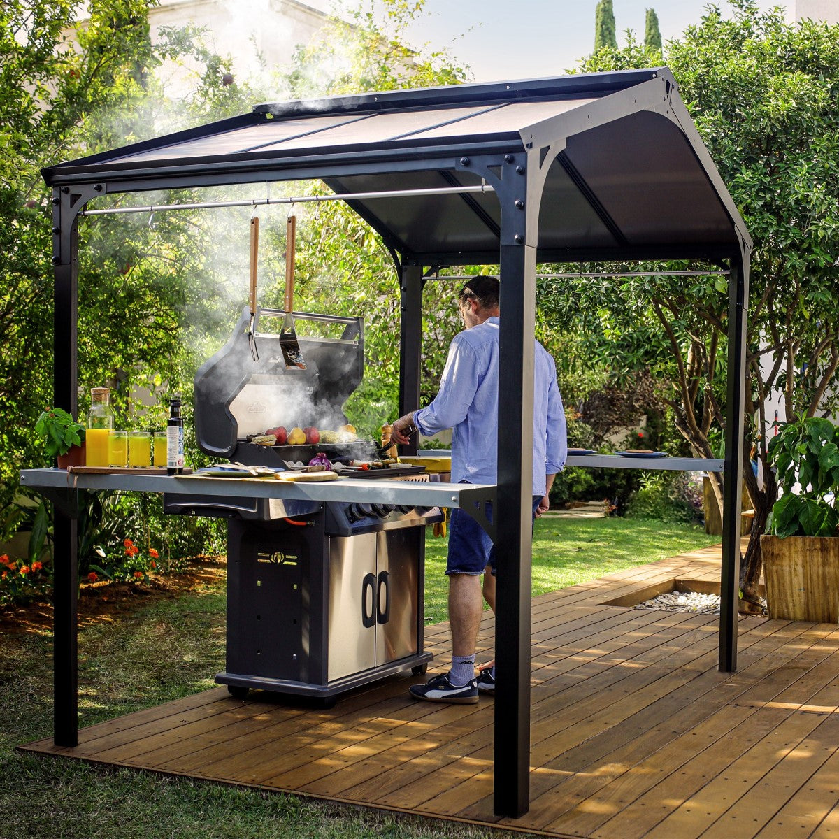 Palram - Canopia | Austin BBQ Gazebo – Premium All-Weather Grill Shelter