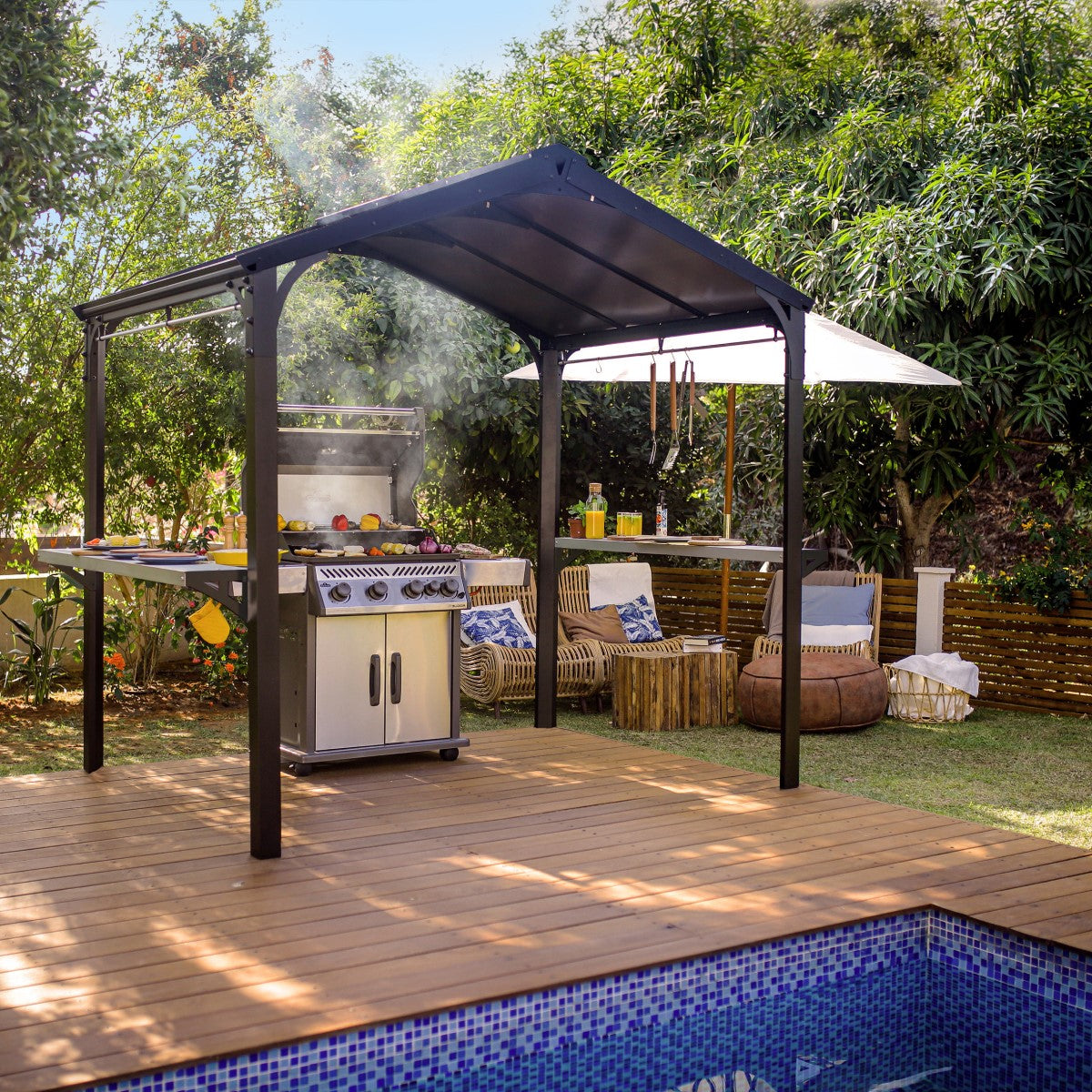 Palram - Canopia | Austin BBQ Gazebo – Premium All-Weather Grill Shelter