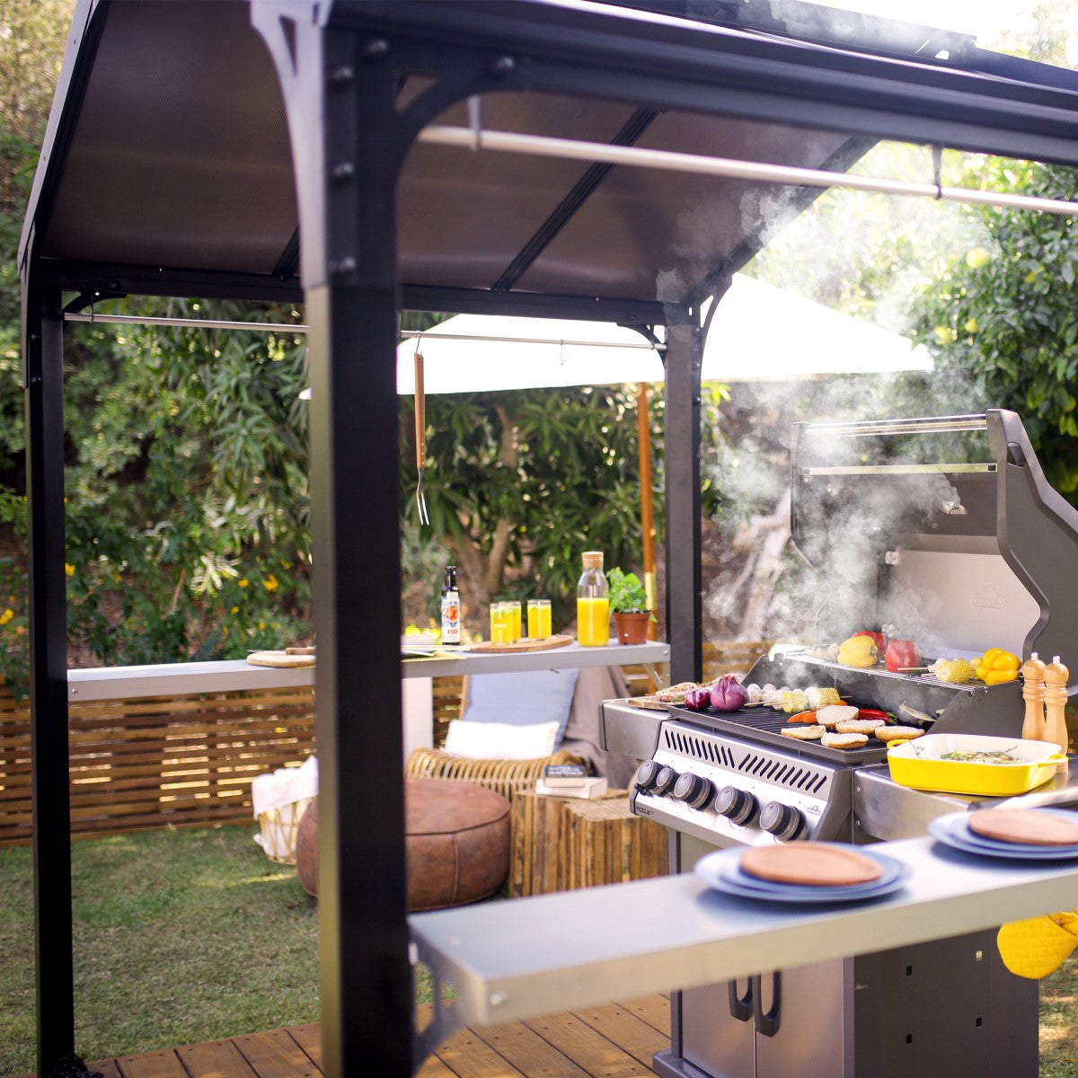 Palram - Canopia | Austin BBQ Gazebo – Premium All-Weather Grill Shelter