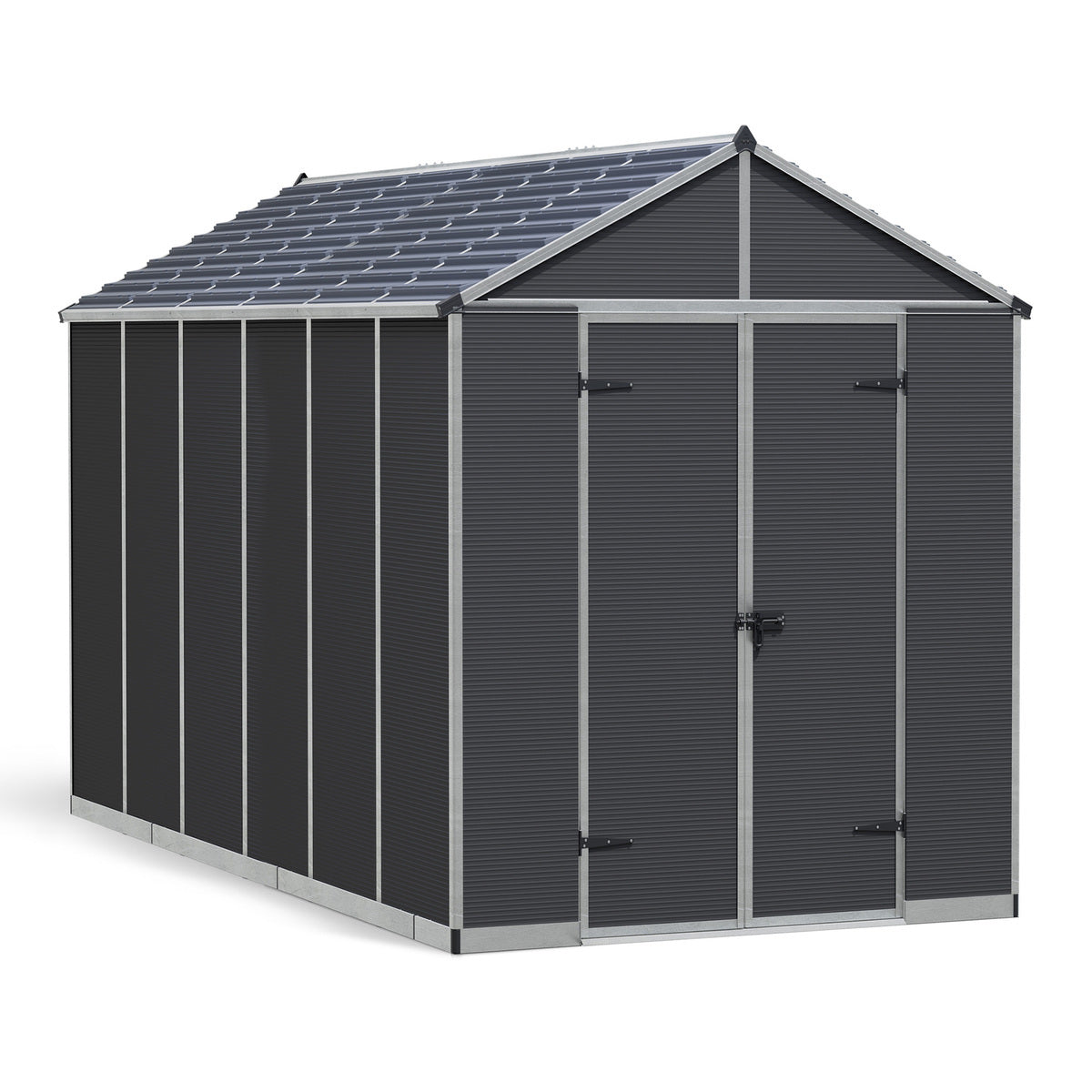 Palram - Canopia | Rubicon 8ft Ultra Durable Outdoor Storage Shed for Garden Dark Grey Series (Copy)